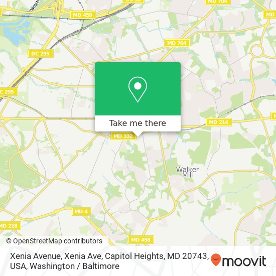 Xenia Avenue, Xenia Ave, Capitol Heights, MD 20743, USA map