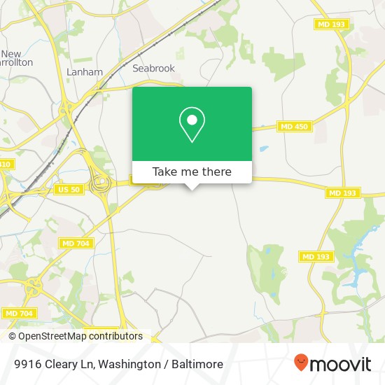 Mapa de 9916 Cleary Ln, Bowie, MD 20721