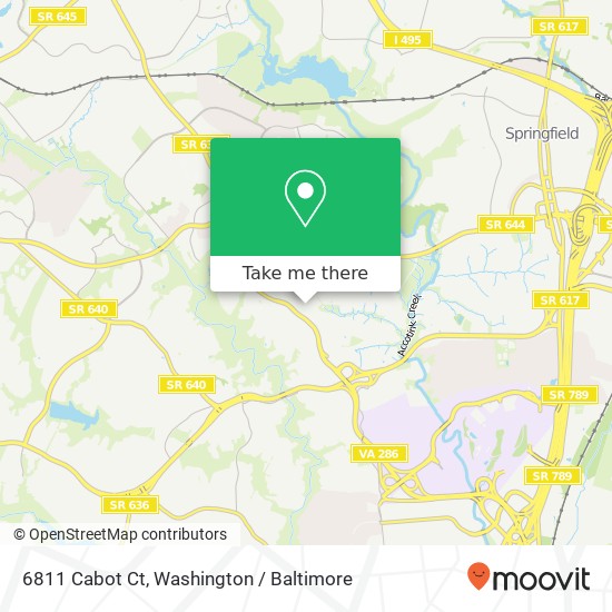 Mapa de 6811 Cabot Ct, Springfield, VA 22152