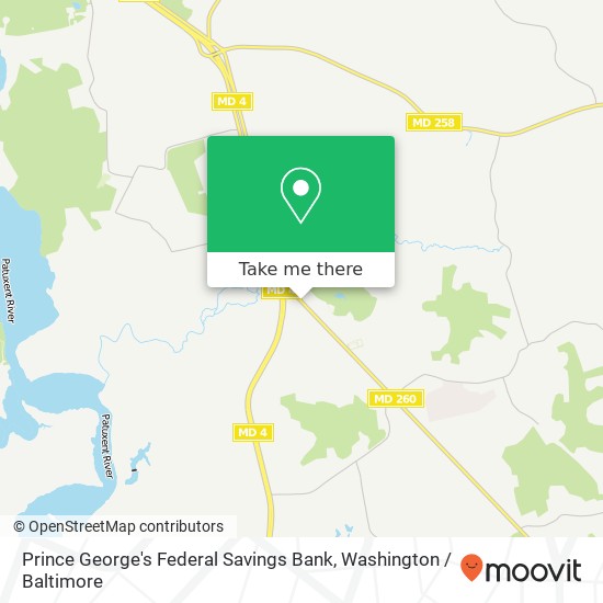 Mapa de Prince George's Federal Savings Bank, 2807 Chesapeake Beach Rd W
