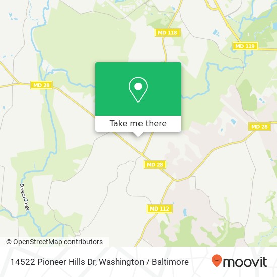 Mapa de 14522 Pioneer Hills Dr, Germantown, MD 20874