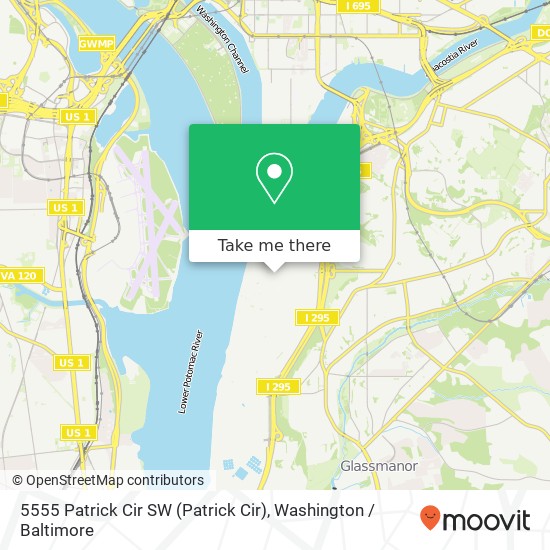Mapa de 5555 Patrick Cir SW (Patrick Cir), Washington, DC 20032