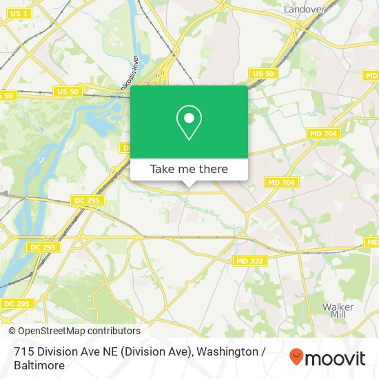 Mapa de 715 Division Ave NE (Division Ave), Washington, DC 20019