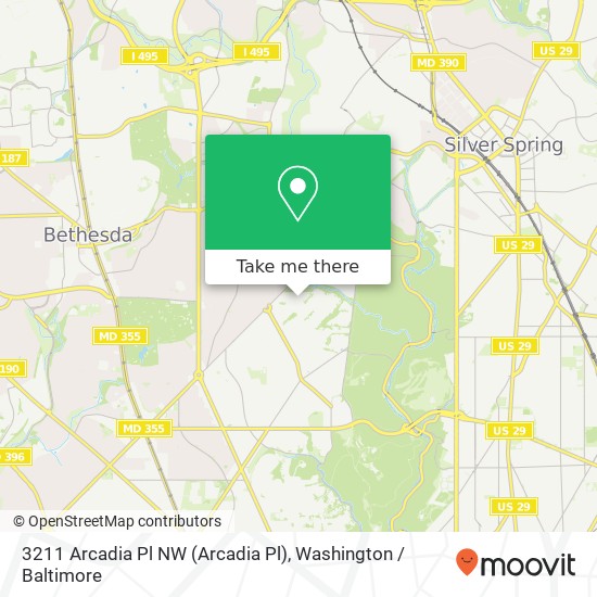 Mapa de 3211 Arcadia Pl NW (Arcadia Pl), Washington, DC 20015