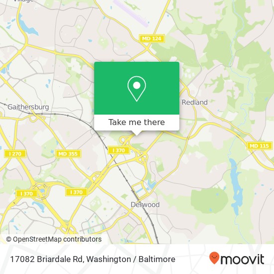 Mapa de 17082 Briardale Rd, Derwood, MD 20855