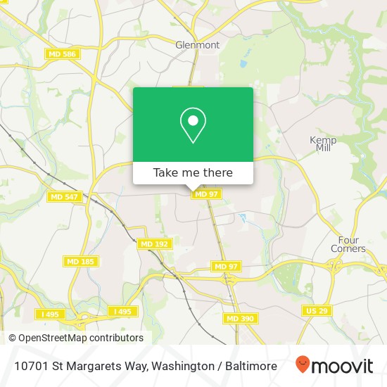 Mapa de 10701 St Margarets Way, Silver Spring, MD 20902