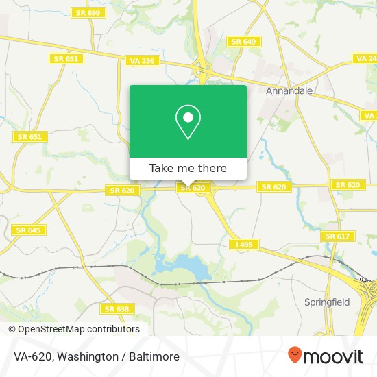 VA-620, Springfield (SPRINGFIELD), VA 22151 map