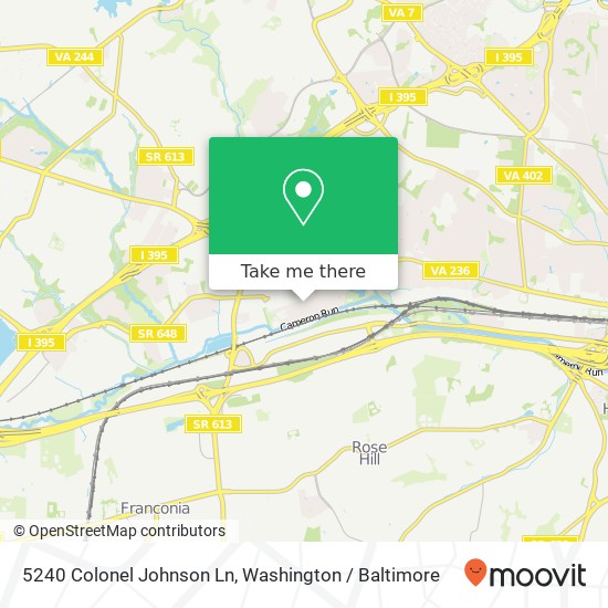 Mapa de 5240 Colonel Johnson Ln, Alexandria, VA 22304