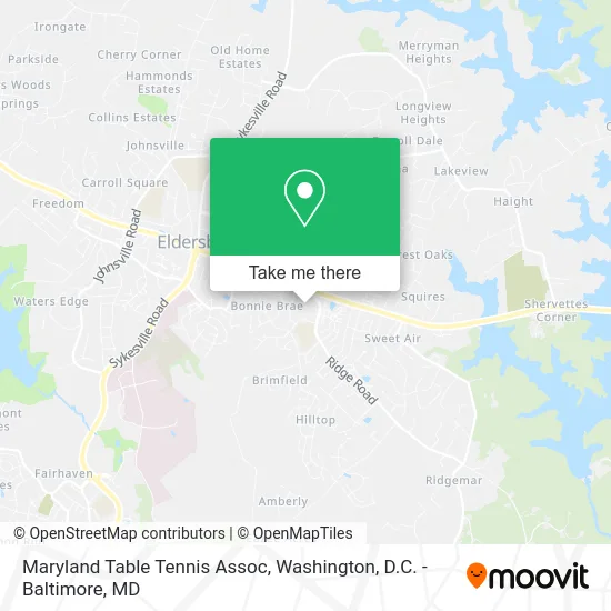 Maryland Table Tennis Assoc map