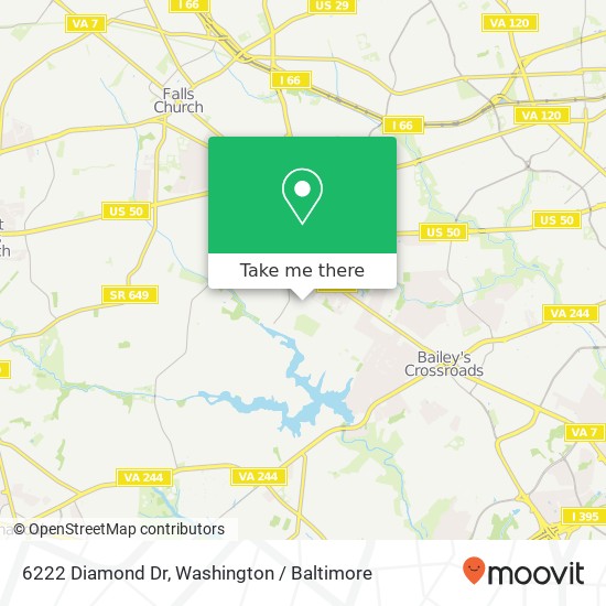 Mapa de 6222 Diamond Dr, Falls Church, VA 22044