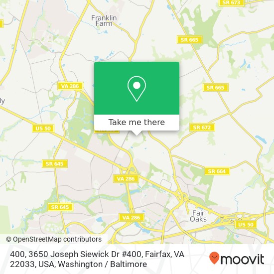 400, 3650 Joseph Siewick Dr #400, Fairfax, VA 22033, USA map
