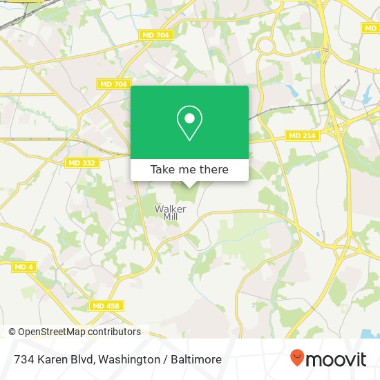 Mapa de 734 Karen Blvd, Capitol Heights, MD 20743