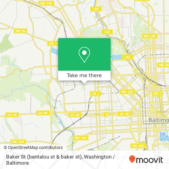 Baker St (bentalou st & baker st), Baltimore, MD 21216 map