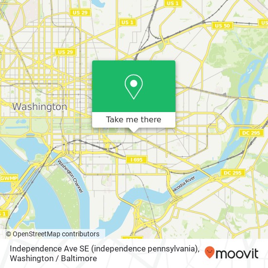 Mapa de Independence Ave SE (independence pennsylvania), Washington, DC 20003