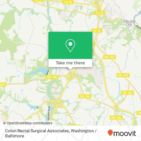 Mapa de Colon Rectal Surgical Associates, 4801 Dorsey Hall Dr