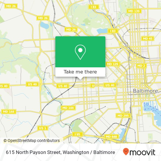 615 North Payson Street, 615 N Payson St, Baltimore, MD 21217, USA map