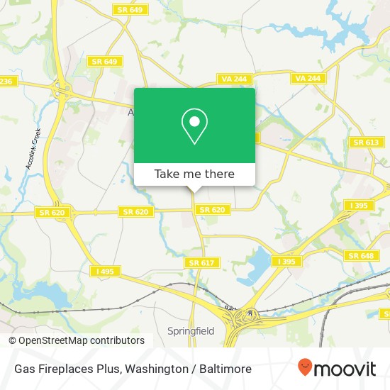 Gas Fireplaces Plus, 5015 Backlick Rd map