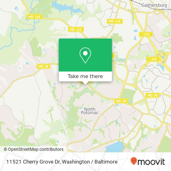 Mapa de 11521 Cherry Grove Dr, Gaithersburg, MD 20878