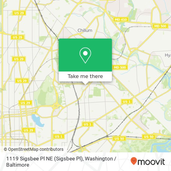 1119 Sigsbee Pl NE (Sigsbee Pl), Washington, DC 20017 map