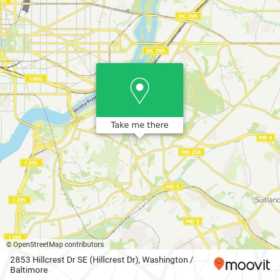 2853 Hillcrest Dr SE (Hillcrest Dr), Washington, DC 20020 map