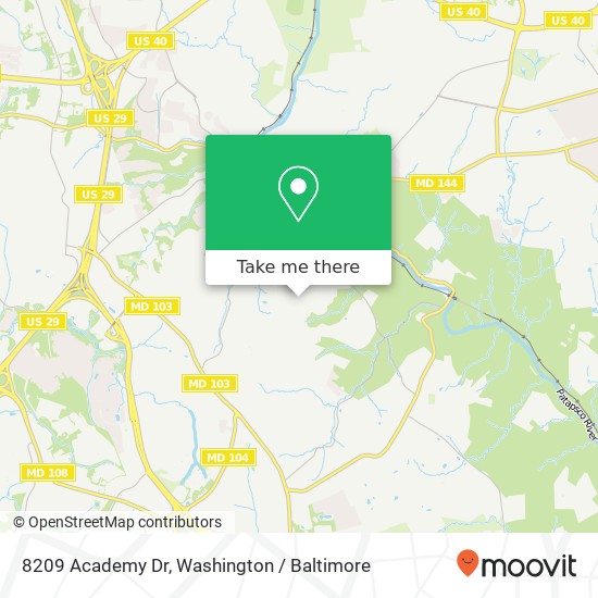 8209 Academy Dr, Ellicott City, MD 21043 map