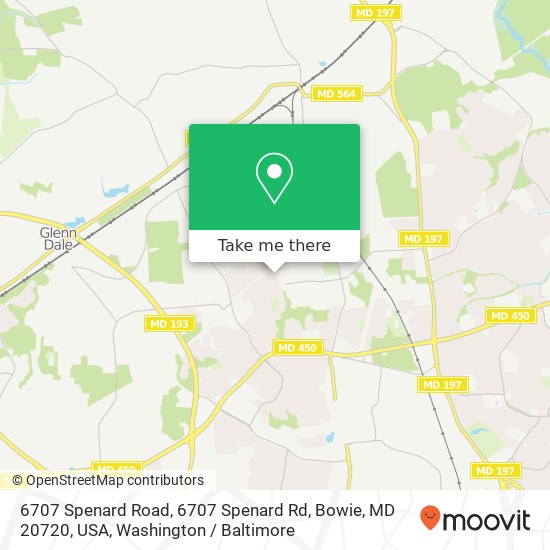Mapa de 6707 Spenard Road, 6707 Spenard Rd, Bowie, MD 20720, USA