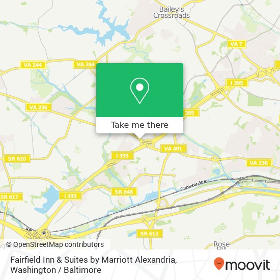 Mapa de Fairfield Inn & Suites by Marriott Alexandria, 6254 Duke St