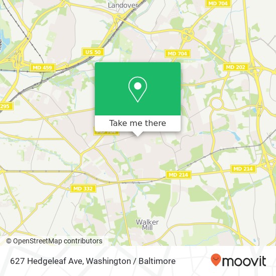 Mapa de 627 Hedgeleaf Ave, Capitol Heights (CAPITOL HEIGHTS), MD 20743