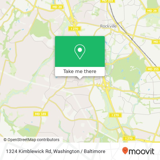 Mapa de 1324 Kimblewick Rd, Potomac, MD 20854