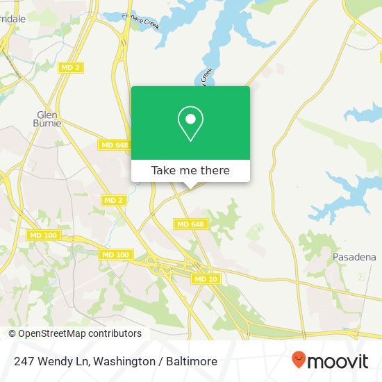 Mapa de 247 Wendy Ln, Glen Burnie, MD 21060