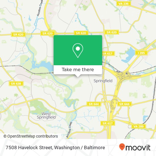 7508 Havelock Street, 7508 Havelock St, Springfield, VA 22150, USA map