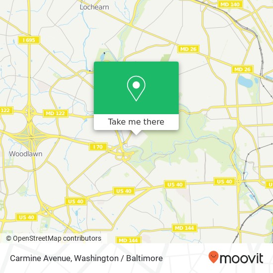 Mapa de Carmine Avenue, Carmine Ave, Baltimore, MD 21207, USA