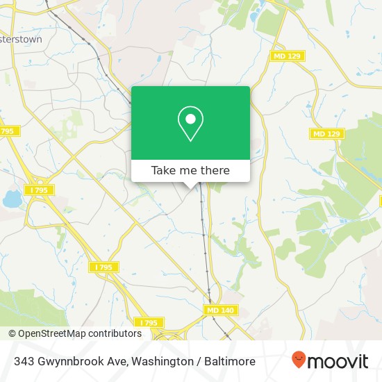 Mapa de 343 Gwynnbrook Ave, Owings Mills, MD 21117