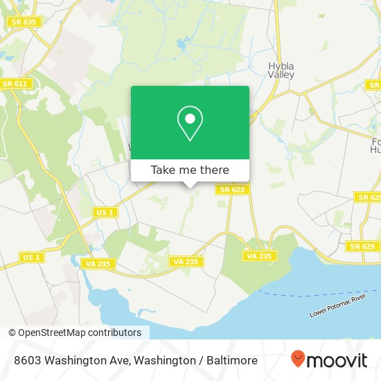 Mapa de 8603 Washington Ave, Alexandria, VA 22309