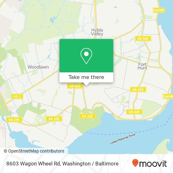 Mapa de 8603 Wagon Wheel Rd, Alexandria, VA 22309