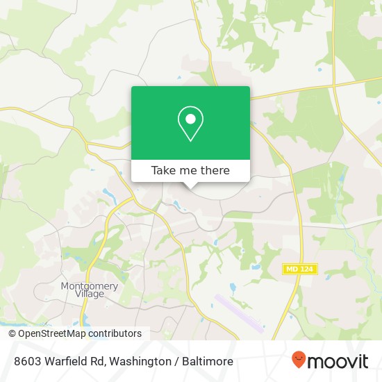 Mapa de 8603 Warfield Rd, Gaithersburg, MD 20882