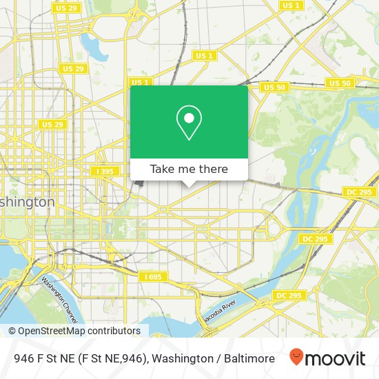 Mapa de 946 F St NE (F St NE,946), Washington, DC 20002