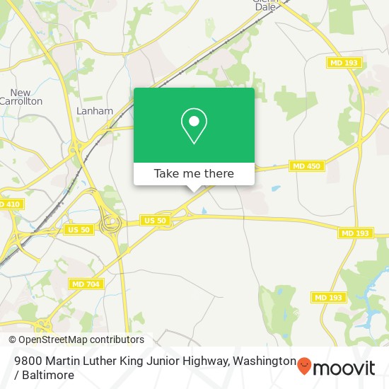 Mapa de 9800 Martin Luther King Junior Highway, 9800 Martin Luther King Jr Hwy, Lanham, MD 20706, USA