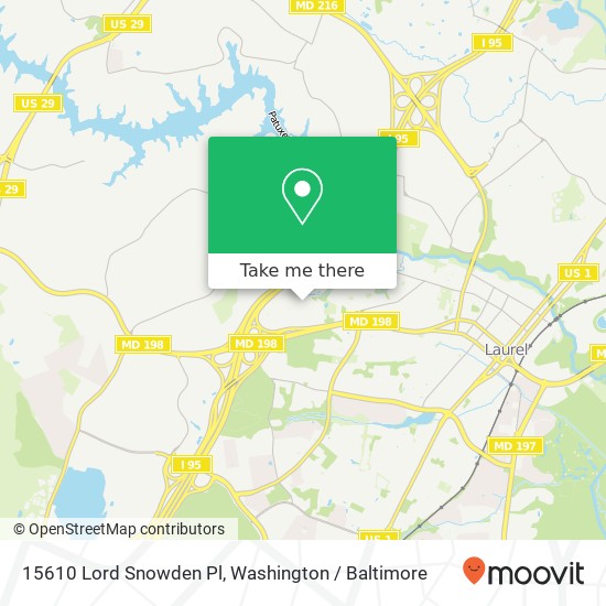 Mapa de 15610 Lord Snowden Pl, Laurel, MD 20707