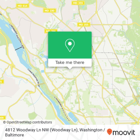 Mapa de 4812 Woodway Ln NW (Woodway Ln), Washington, DC 20016