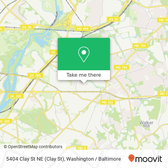 Mapa de 5404 Clay St NE (Clay St), Washington, DC 20019