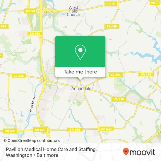 Mapa de Pavilion Medical Home Care and Staffing, 4115 Annandale Rd