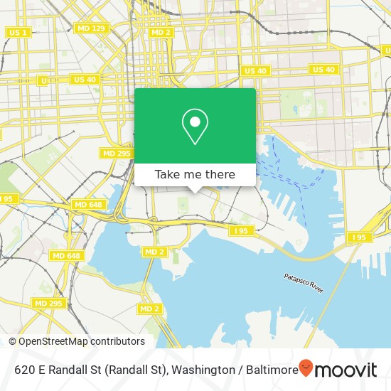 Mapa de 620 E Randall St (Randall St), Baltimore, MD 21230