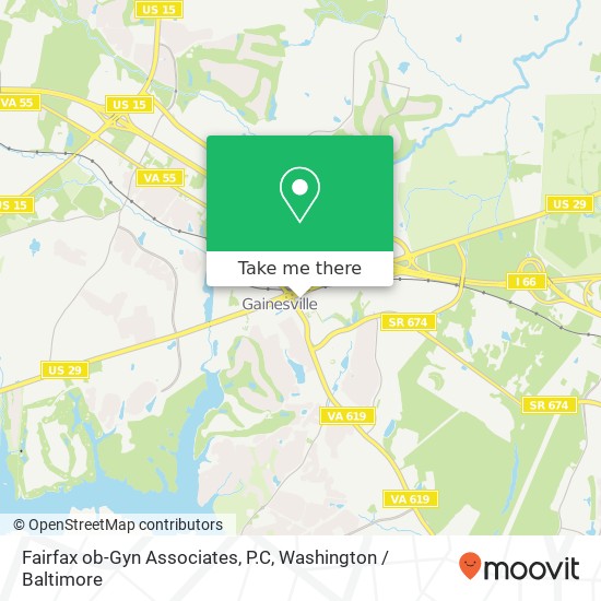 Mapa de Fairfax ob-Gyn Associates, P.C, Iron Bar Ln