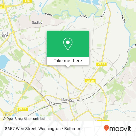 Mapa de 8657 Weir Street, 8657 Weir St, Manassas, VA 20110, USA