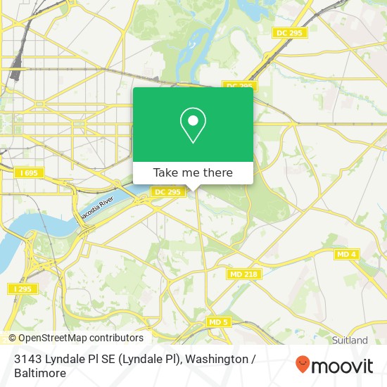 Mapa de 3143 Lyndale Pl SE (Lyndale Pl), Washington, DC 20019