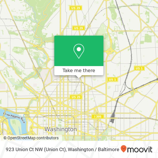 923 Union Ct NW (Union Ct), Washington, DC 20001 map