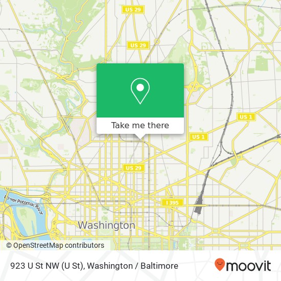 923 U St NW (U St), Washington, DC 20001 map