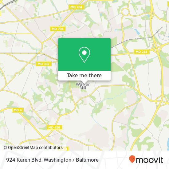 Mapa de 924 Karen Blvd, Capitol Heights, MD 20743