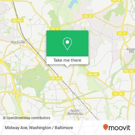 Mapa de Midway Ave, Rockville, MD 20851